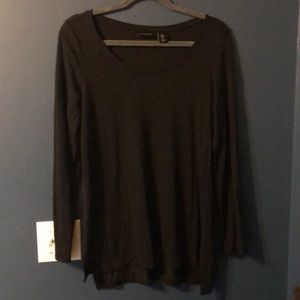 Black Long Sleeve Scoop neck top